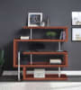 Raceloma Executive Home Office Desk in Clear Glass, Chrome & Walnut High Gloss Finish by Acme - 93183 - Image 3 of 0