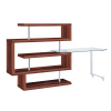 Raceloma Executive Home Office Desk in Clear Glass, Chrome & Walnut High Gloss Finish by Acme - 93183 - Image 5 of 0