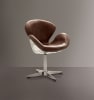Brancaster Accent Chair in Retro Brown Top Grain Leather & Aluminum Finish by Acme - 96553 - Image 1 of 0