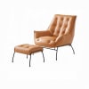 Zusa Accent Chair and Ottoman in Sandstone Top Grain Leather Finish by Acme - AC02379 - Image 4 of 0