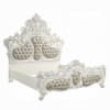 Vanaheim 6 Piece Bedroom Set in Beige Synthetic Leather and Antique White Finish by Acme - BD00671 - Image 4 of 0