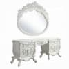Vanaheim Eastern King Bed in Beige Synthetic Leather and Antique White Finish by Acme - BD00671EK - Image 5 of 0