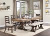 Pascaline 7 Piece Dining Room Set in Gray Fabric, Rustic Brown & Oak Finish by Acme - DN00702 - Image 1 of 0