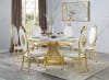 Fallon 5 Piece Round Table Dining Room Set in Faux Marble Top & Mirrored Gold Finish by Acme - DN01189 - Image 1 of 0