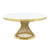 Fallon 5 Piece Round Table Dining Room Set in Faux Marble Top & Mirrored Gold Finish by Acme - DN01189 - Image 2 of 0