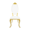 Fallon 5 Piece Round Table Dining Room Set in Faux Marble Top & Mirrored Gold Finish by Acme - DN01189 - Image 4 of 0