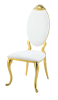 Fallon 5 Piece Round Table Dining Room Set in Faux Marble Top & Mirrored Gold Finish by Acme - DN01189 - Image 5 of 0