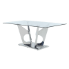 Azriel 7 Piece Dining Room Set in Clear Glass, Blue Velvet & Mirrored Silver Finish by Acme - DN01191 - Image 3 of 0