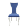 Azriel 7 Piece Dining Room Set in Clear Glass, Blue Velvet & Mirrored Silver Finish by Acme - DN01191 - Image 5 of 0