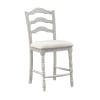 Bettina 5 Piece Counter Height Dining Set in Beige Fabric, Gray & Weathered Oak Finish by Acme - DN01439 - Image 5 of 0