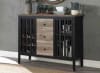 Zudora 3 Piece Counter Height Dining Set in Synthetic Leather, Antique Oak & Black Finish by Acme - DN01755 - Image 2 of 0