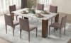 Hettie 7 Piece Dining Room Set in Brown Velvet, Engineered Stone Top & Brown Finish by Acme - DN02157 - Image 1 of 0