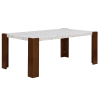 Hettie 7 Piece Dining Room Set in Brown Velvet, Engineered Stone Top & Brown Finish by Acme - DN02157 - Image 2 of 0
