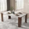 Hettie 7 Piece Dining Room Set in Beige Boucle and Walnut Finish by Acme - DN02157-DN02128 - Image 2 of 0