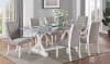 Hollyn 7 Piece Dining Room Set in Gray Linen, Engineered Stone Top & White Finish by Acme - DN02159 - Image 1 of 0