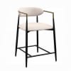 Jaramillo 3 Piece Counter Height Dining Room Set in Beige Linen and Black Finish by Acme - DN02655-DN02717 - Image 5 of 0