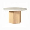 Qwin 5 Piece Round Dining Room Set in Natural Marble and Oak Finish by Acme - DN02875 - Image 5 of 0