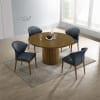 Hezrai 5 Piece Round Dining Room Set in Top Grain Leather and Walnut Finish by Acme - DN02895 - Image 1 of 0