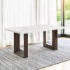 Edwyn 7 Piece Dining Room Set in White Natural and Brown Finish by Acme - DN03195 - Image 2 of 0