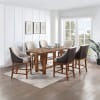 Gilsea 7 Piece Counter Height Dining Room Set in Brown Synthetic Leather and Brown Finish by Acme - DN03725 - Image 1 of 0