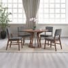Seda 5 Piece Round Dining Room Set in Gray Corduroy and Walnut Finish by Acme - DN04190-DN04192 - Image 1 of 0