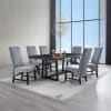 Kini 7 Piece Dining Room Set in Gray Corduroy and Black Finish by Acme - DN04345 - Image 1 of 0