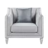 Katia Chair in Light Gray Linen & Weathered White Finish by Acme - LV01051 - Image 1 of 0