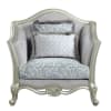 Qunsia Chair in Light Gray Linen & Champagne Finish by Acme - LV01119 - Image 1 of 0