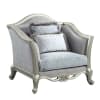 Qunsia Chair in Light Gray Linen & Champagne Finish by Acme - LV01119 - Image 2 of 0