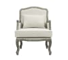 Tania Chair in Cream Linen & Brown Finish by Acme - LV01132 - Image 2 of 0