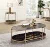 Fiorella 3 Piece Occasional Table Set in Glass, Black Marble Print & Champagne Finish by Acme - LV02222-S - Image 1 of 0