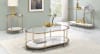 Fiorella 3 Piece Occasional Table Set in Glass, White Marble Print & Champagne Finish by Acme - LV02225-S - Image 2 of 0