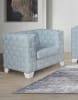 Saree Chair in Light Teal Chenille & White Finish by Acme - LV02348 - Image 1 of 0