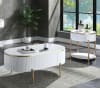 Daveigh 3 Piece Occasional Table Set in White High Gloss & Gold Finish by Acme - LV02464-S - Image 1 of 0