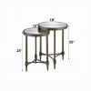Aditya Nesting Table Set in Mirrored and Antique Brass Finish by Acme - LV02596 - Image 4 of 0