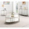Zaba 3 Piece Occasional Table Set in Glass Top and White High Gloss Finish by Acme - LV02755-S - Image 1 of 0
