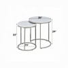 Zaidee 2 Piece Nesting Table Set in Marble Top and Nickel Finish by Acme - LV02796 - Image 5 of 0