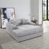 Hilde Chaise w/2 Pillows in Light Grey Corduroy Finish by Acme - LV03681 - Image 1 of 0
