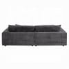 Hilde Sectional Sofa w/4 Pillows in Dark Grey Corduroy Finish by Acme - LV03690 - Image 4 of 0