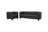 Arriga Black Leather Modern Sofa and Chair 2-piece Set by Baxton Studio - BAX-0717-Black - Image 4 of 0