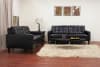 Caledonia Black Leather Modern 2-peice Sofa Set by Baxton Studio - BAX-1197-Black - Image 2 of 0