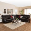 Lewis Modern and Contemporary Dark Brown Faux Leather 6-Piece Reclining Sectional by Baxton Studio - BAX-5025B-Brown-SF - Image 1 of 0