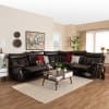 Lewis Modern and Contemporary Dark Brown Faux Leather 6-Piece Reclining Sectional by Baxton Studio - BAX-5025B-Brown-SF - Image 2 of 0