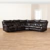 Lewis Modern and Contemporary Dark Brown Faux Leather 6-Piece Reclining Sectional by Baxton Studio - BAX-5025B-Brown-SF - Image 4 of 0