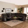 Vesa Modern and Contemporary Grey Leather-Like Fabric 6-Piece Reclining Sectional by Baxton Studio - BAX-7271C-Grey-SF - Image 2 of 0