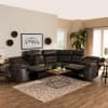 Vesa Modern and Contemporary Grey Leather-Like Fabric 6-Piece Reclining Sectional by Baxton Studio - BAX-7271C-Grey-SF - Image 3 of 0