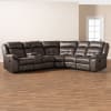 Vesa Modern and Contemporary Grey Leather-Like Fabric 6-Piece Reclining Sectional by Baxton Studio - BAX-7271C-Grey-SF - Image 4 of 0