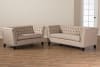 Lottie Modern and Contemporary Beige Fabric Button-tufted 2-piece Set by Baxton Studio - BAX-827-Beige - Image 2 of 0