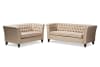 Lottie Modern and Contemporary Beige Fabric Button-tufted 2-piece Set by Baxton Studio - BAX-827-Beige - Image 3 of 0