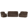 Hollace Modern and Contemporary Taupe Microsuede 3-Piece Living Room Set by Baxton Studio - BAX-98240-Brown 3PC Set - Image 4 of 0